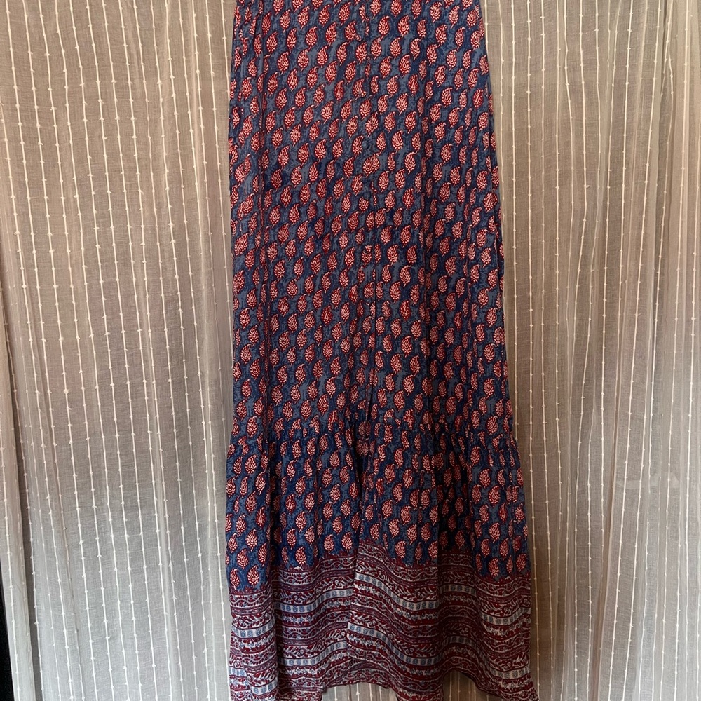 Blue and Red Mango Maxi Skirt
